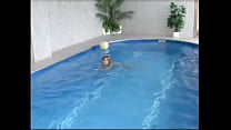 Weighed instructor fucks mature in pool