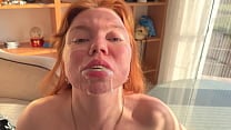 HUGE cumshot in MOUTH The beauty is confused and shy