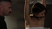 Master fucks face to tied brunette slut Master fucks face to tied brunette slut