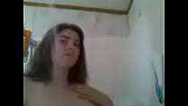 Christina taking a shower