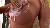 Ice cream while she creams