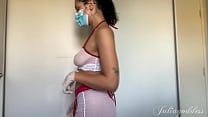 Naughty Nurse Gets Messy   Titjob  Blowjob  Cum in Mask