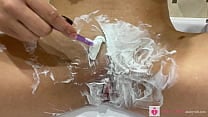 Pussy shaving close up Beautiful blonde with natural tits POV FREE
