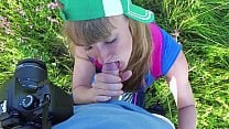 OUTDOOR POV Young cute teenager shy but sucks cock at the photographer OUTDOOR POV Young cute teenager shy but sucks cock at the photographer