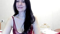 Dark haired MILF in lace stockings and burgundy sexy panties dances and arouses young dicks Angela MILF Dark haired MILF in lace stockings and burgundy sexy panties dances and arouses young dicks Angela MILF