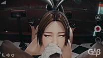 Mai Shiranui in Bunny Costume Blowjob
