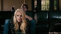 Stockinged stepmom riding hard dick
