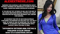 Hotkinkyjo extreme anal fisting amp prolapse in blue dress