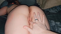 Getting fingered from behind in bed