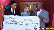 Jillian Janson wins two black cocks Jay Bangher Chocolate God