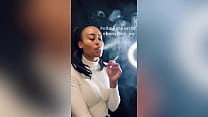 LEAKED Sexy smoking model Ebony Foxx sensually smoking an all white cigarette