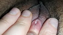 I tickled my big clit to orgasm