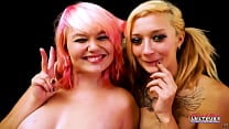 Kinky Coeds Jackie And Trinity And Share A Cock To Deepthroat And Milk