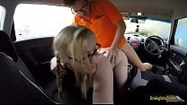 Pretty teen Satin Spank boned in the car Pretty teen Satin Spank boned in the car