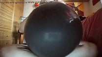 A huge black balloon will be used as if it were a big hard cock A huge black balloon will be used as if it were a big hard cock