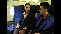 Brunette beauty wearing stewardess uniform gets fucked on a plane Brunette beauty wearing stewardess uniform gets fucked on a plane