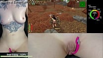 Twitch Egirl Plays Tropical Monster Girls with Cum on Pussy