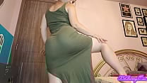 PAWG XO Bunny farting and shaking ass in long green dress