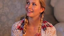 Pretty woman chooses a dildo for her pussy