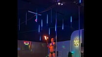 Destiny Mae dancing and playing with fire on stage at the strip club Destiny Mae dancing and playing with fire on stage at the strip club