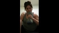 A day in the life of Dee Oral and arms work out then dee sends off a personal email video Lastly watch dee play with her present