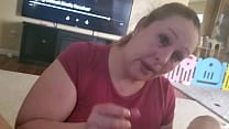 Wife gagging while sharing past sex story