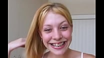 LEAH LUV Cute 19 YO Girl with Braces Huge Cock POV Blowjob Deepthroat Facefuck and Cum Facial WoW A