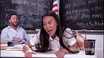 Shy Teacher Finally Gives Up And Taps That Asian Teen Cunt
