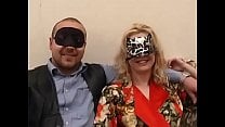 Cute blonde in mask wants his cock