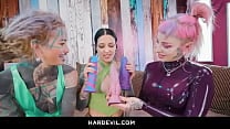 TATTOOED LESBIANS GAPING ANAL 3 WAY Anuskatzz Morea Black Kellie Panther