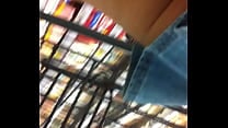 over alls jean upskirt shopping