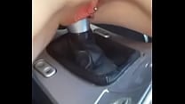 horny slut fucks her car